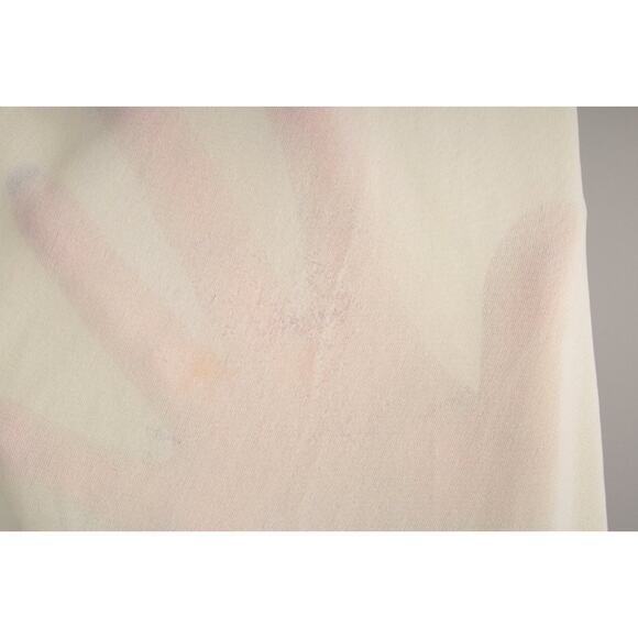 Vintage Annique Wide Sweep Nightgown M Yellow Nylon Pink Lace Criss Cross Straps - Picture 3 of 14